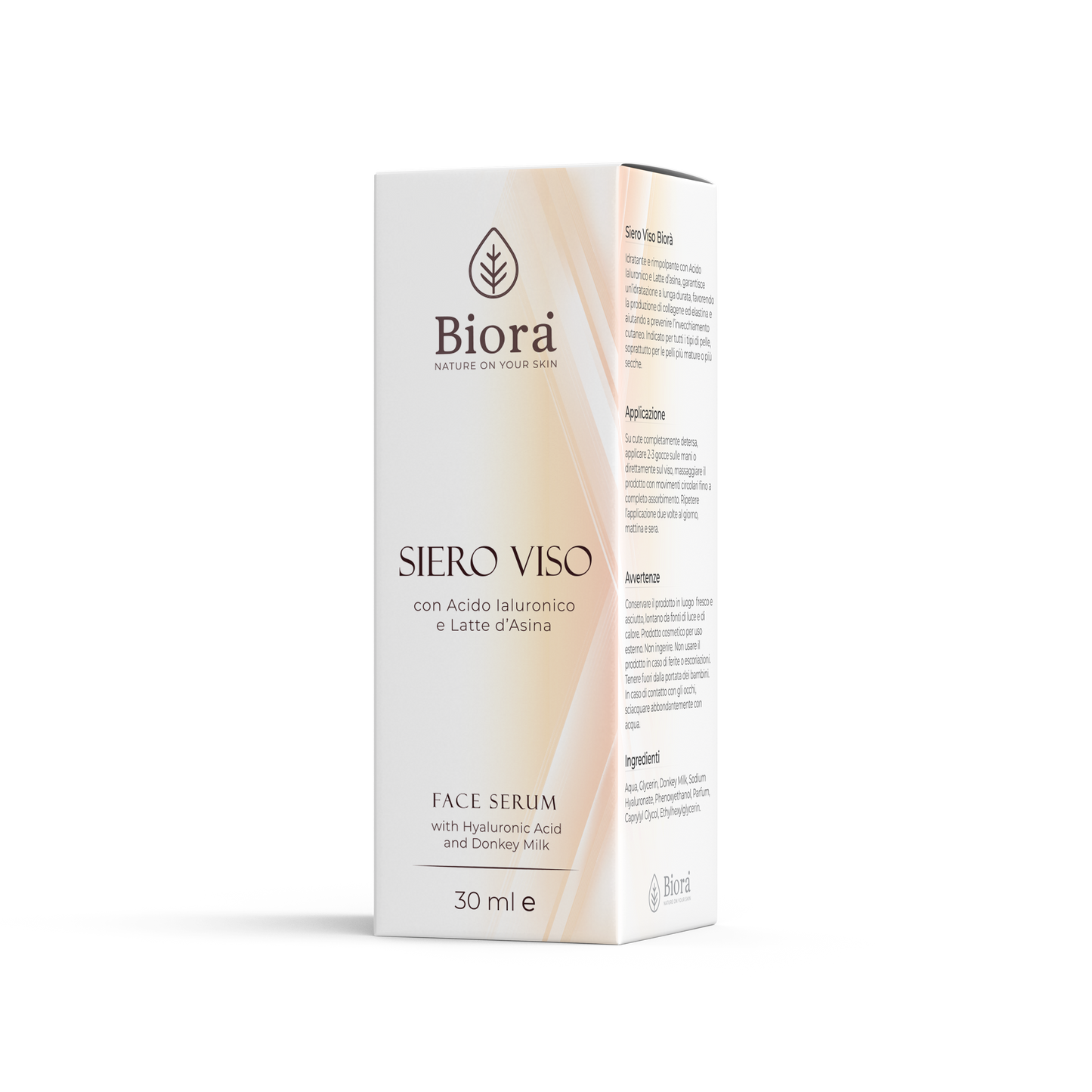 SIERO VISO CON LATTE D'ASINA 100% BIOLOGICO ITALIANO E ACIDO IALURONICO