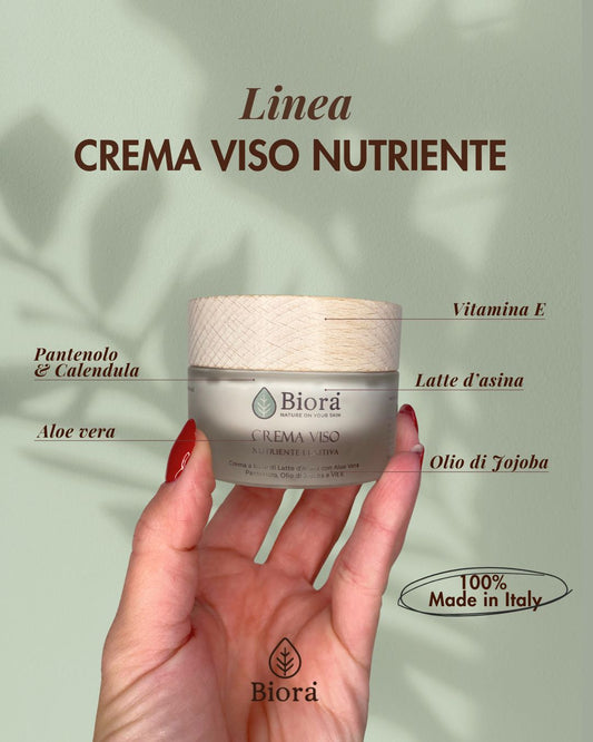 CREMA VISO NUTRIENTE LENITIVA CON LATTE D'ASINA 100% BIOLOGICO ITALIANO